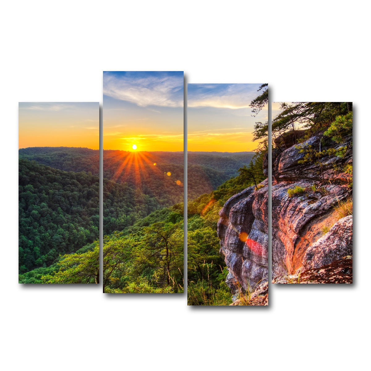 AUTO-MOCKUP WHITE | Big South Fork | 4 Piece | Gallery Wrap Canvas | group=4_normal