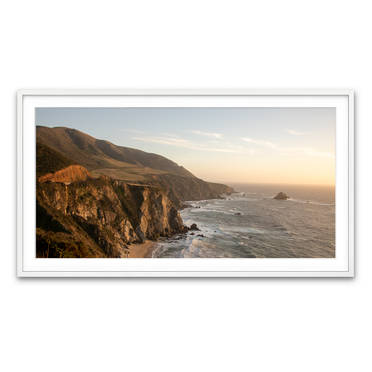 Framed Print 2x1 White
