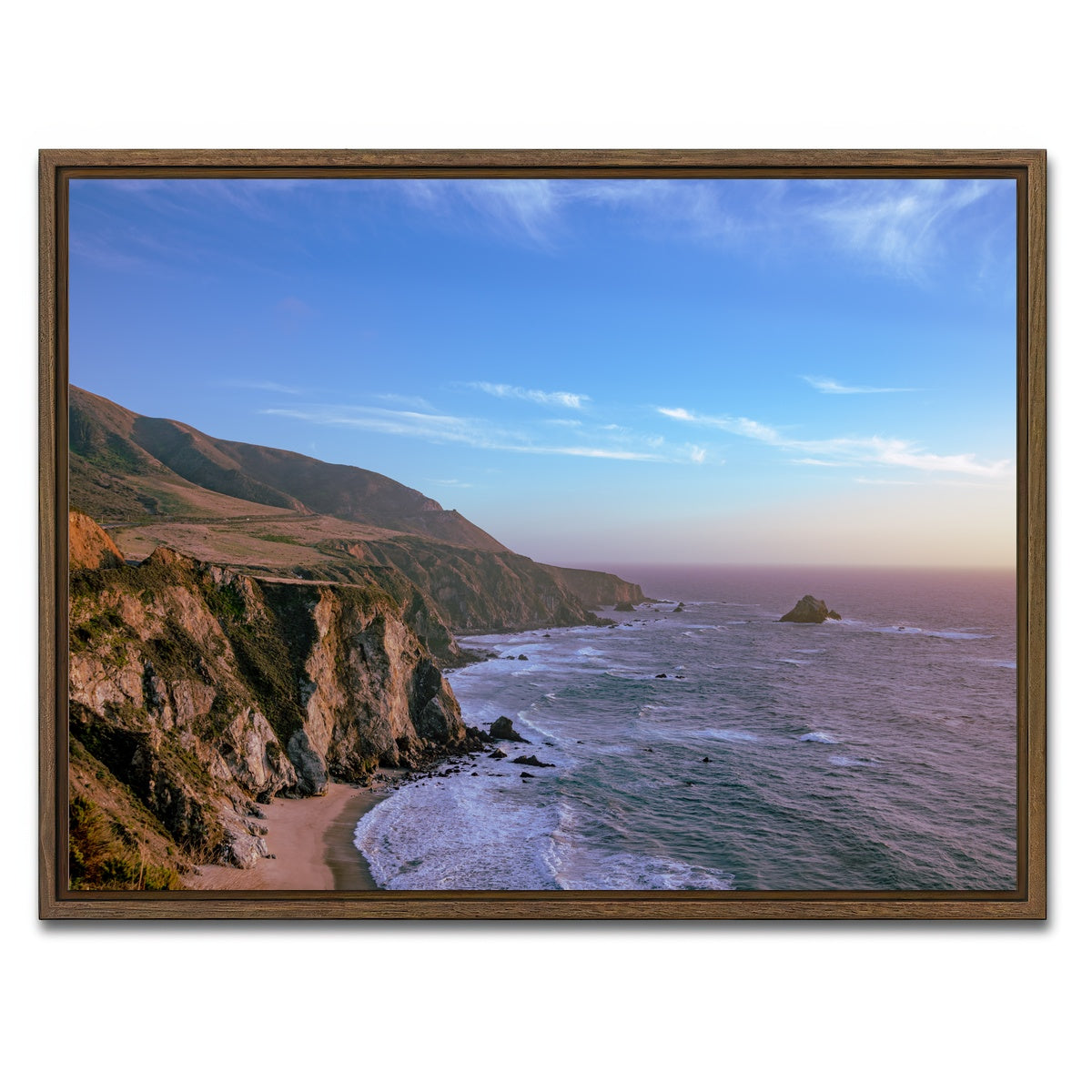 AUTO-MOCKUP WHITE | Big Sur | 1 Piece | Walnut Framed Canvas | group=4x3