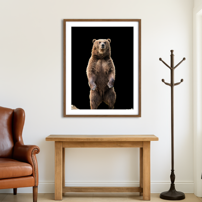 AUTO-MOCKUP ROOM | Big Brown Bear Standing Wall Art