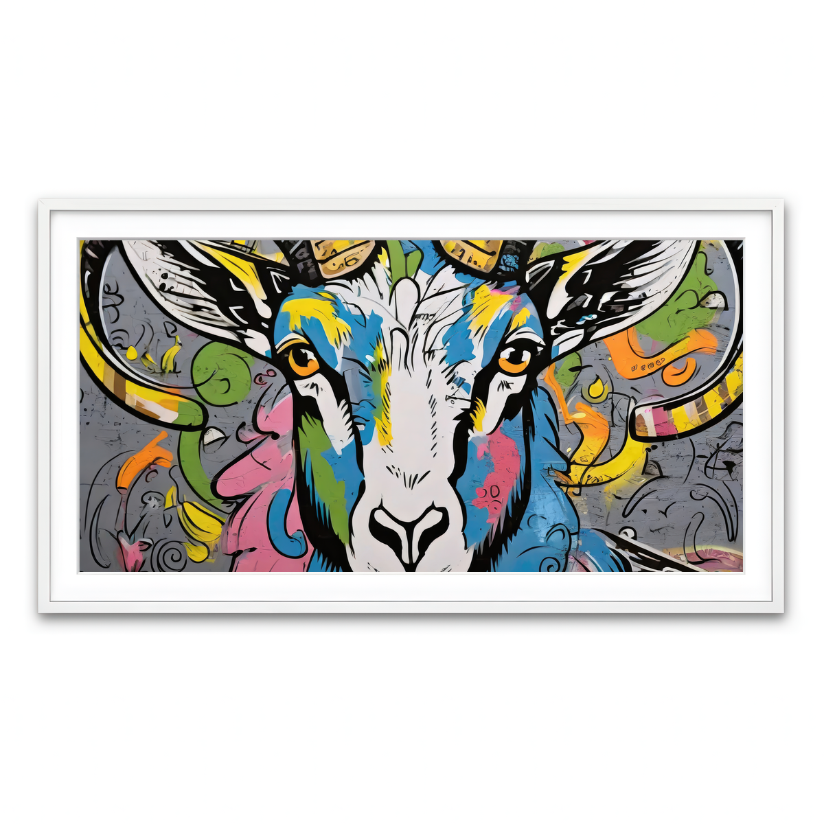 Framed Print 2x1 White