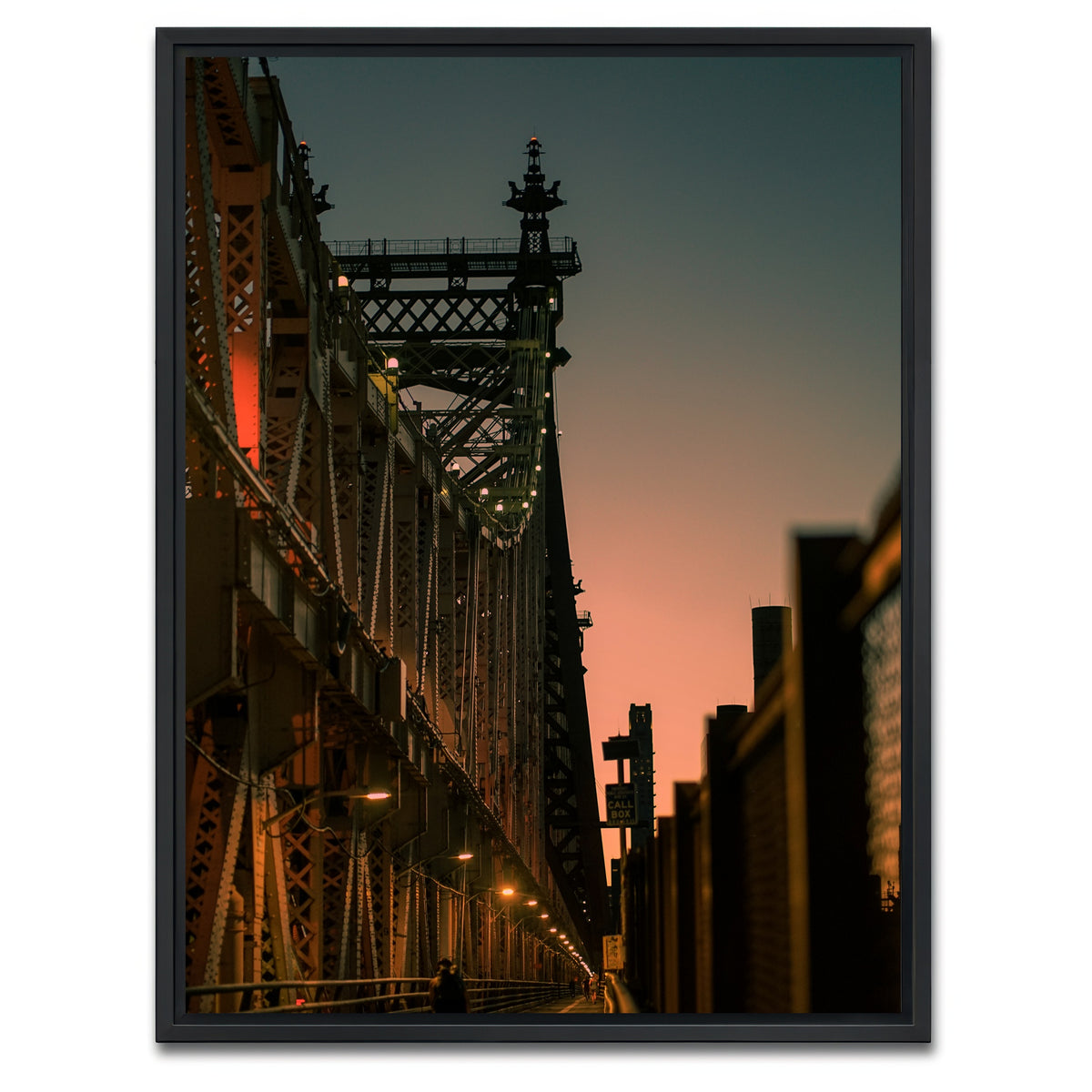 AUTO-MOCKUP WHITE | Biking the Queensboro Bridge | 1 Piece | Black Framed Canvas | group=3x4