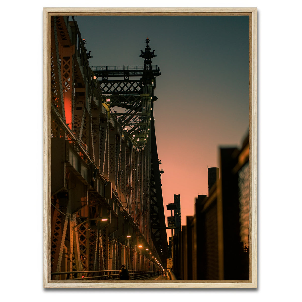 AUTO-MOCKUP WHITE | Biking the Queensboro Bridge | 1 Piece | Natural Framed Canvas | group=3x4