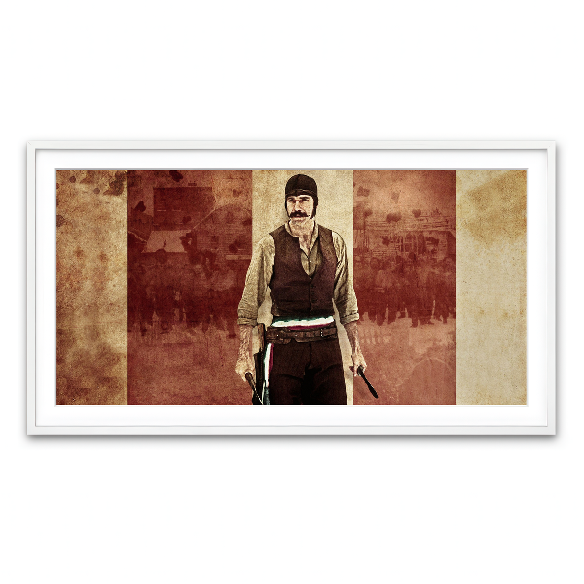 Framed Print 2x1 White