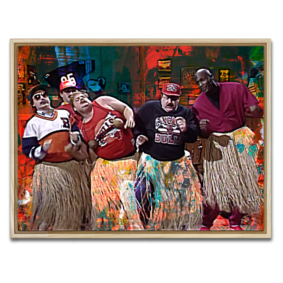 AUTO-MOCKUP WHITE | Bill Swerski's Super Fans & Jordan | 1 Piece | Natural Framed Canvas | group=4x3