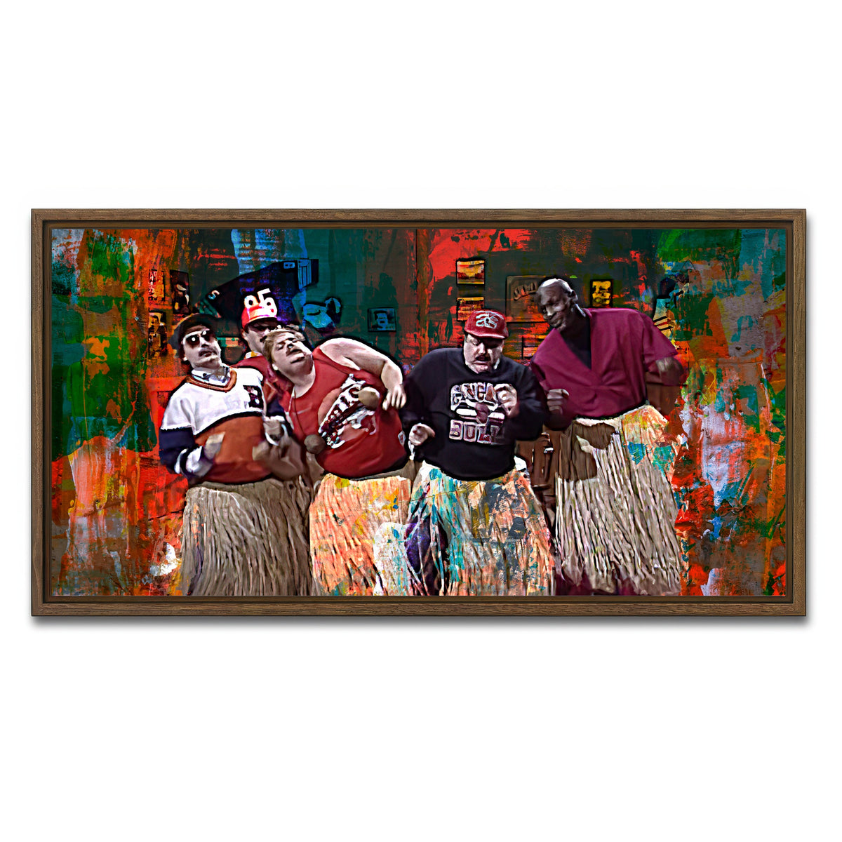 AUTO-MOCKUP WHITE | Bill Swerski's Super Fans & Jordan | 1 Piece | Walnut Framed Canvas | group=2x1