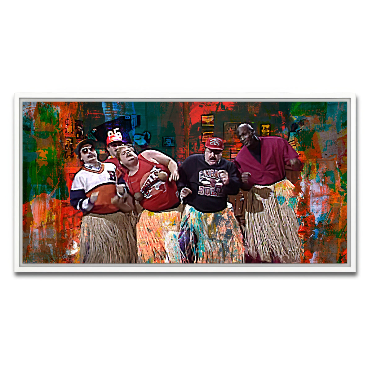 AUTO-MOCKUP WHITE | Bill Swerski's Super Fans & Jordan | 1 Piece | White Framed Canvas | group=2x1