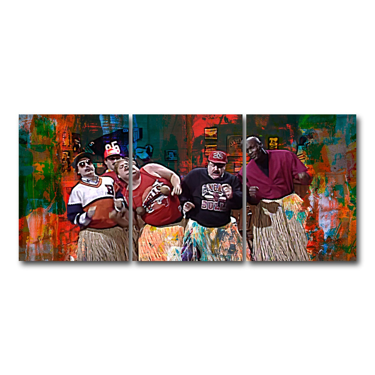 AUTO-MOCKUP WHITE | Bill Swerski's Super Fans & Jordan | 3 Piece | Gallery Wrap Canvas | group=18x24