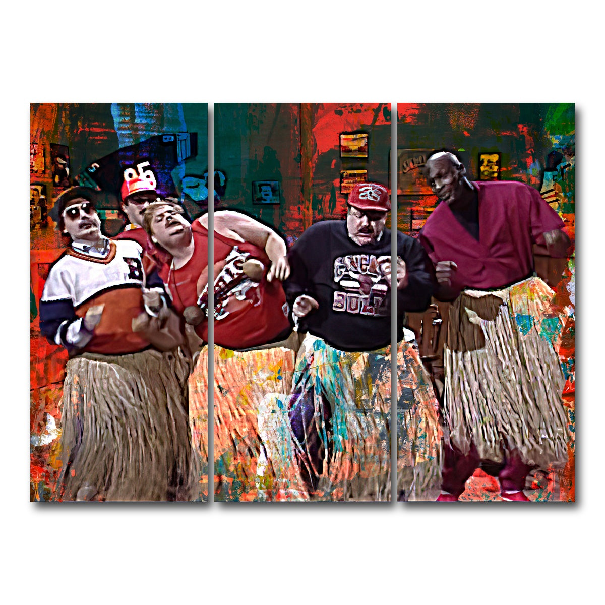 AUTO-MOCKUP WHITE | Bill Swerski's Super Fans & Jordan | 3 Piece | Gallery Wrap Canvas | group=8x18