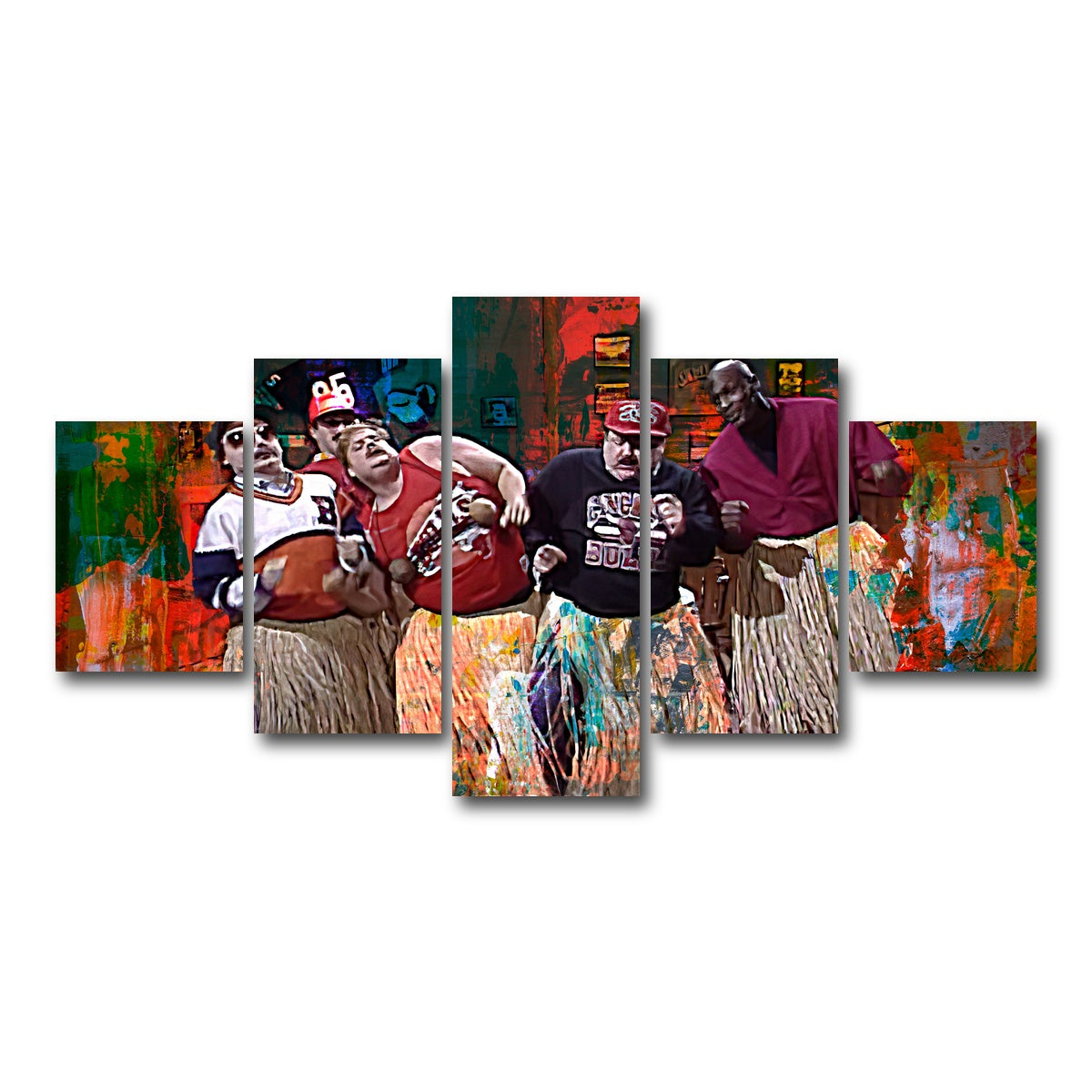 AUTO-MOCKUP WHITE | Bill Swerski's Super Fans & Jordan | 5 Piece | Gallery Wrap Canvas | group=5_short