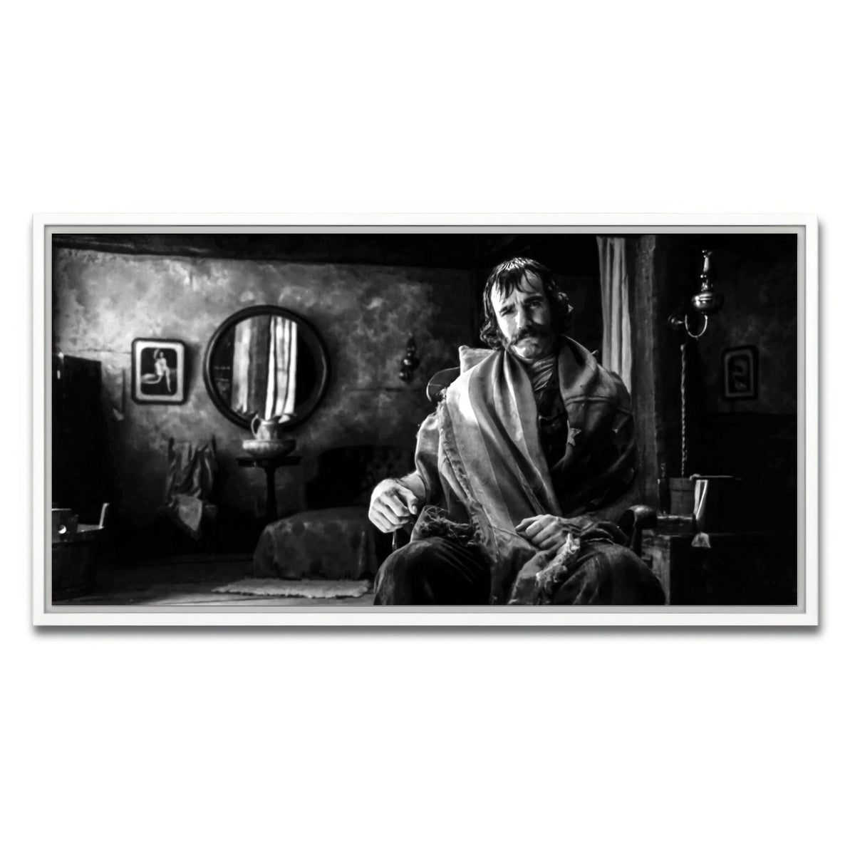 AUTO-MOCKUP WHITE | Bill the Butcher Grayscale | 1 Piece | White Framed Canvas | group=2x1