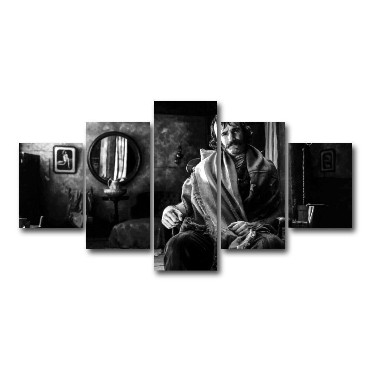 AUTO-MOCKUP WHITE | Bill the Butcher Grayscale | 5 Piece | Gallery Wrap Canvas | group=5_short