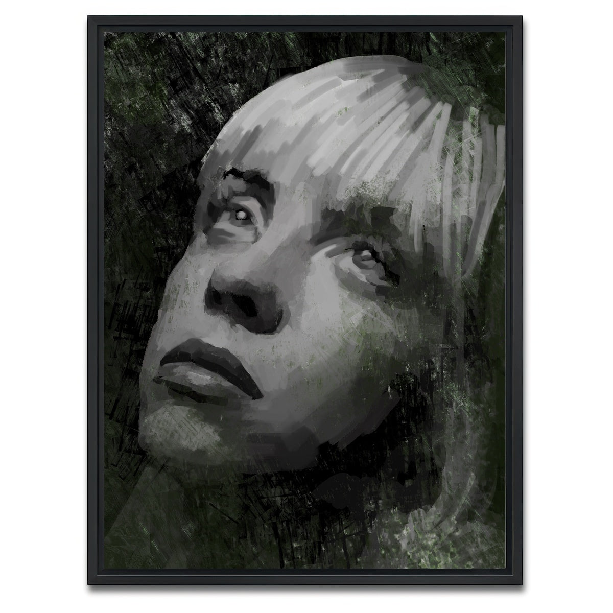 AUTO-MOCKUP WHITE | Billie Eillish Shadows | 1 Piece | Black Framed Canvas | group=3x4