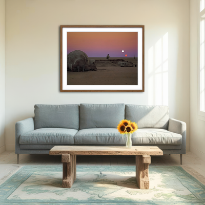 AUTO-MOCKUP ROOM | Binary Sunset Wall Art