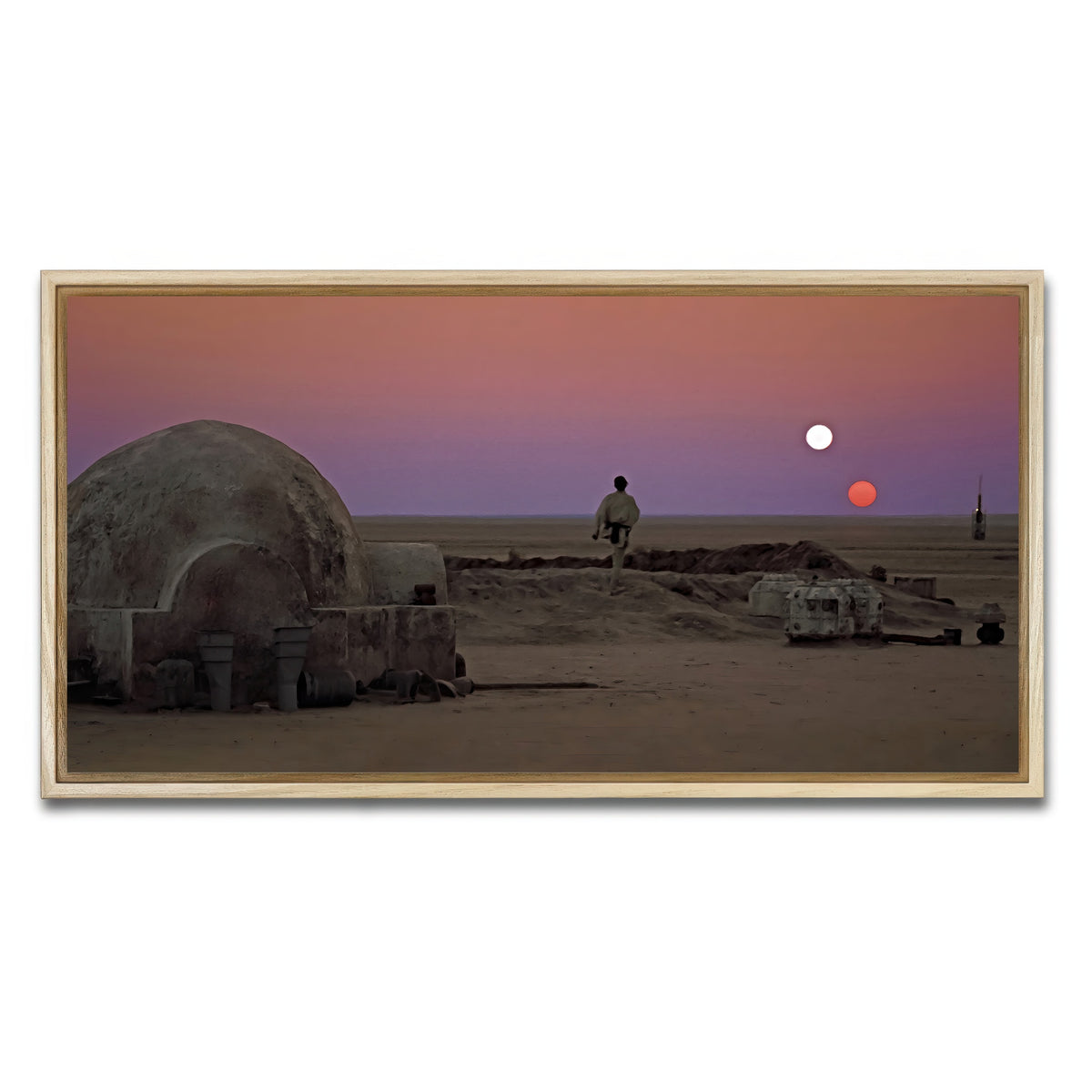AUTO-MOCKUP WHITE | Binary Sunset | 1 Piece | Natural Frame | group=2x1