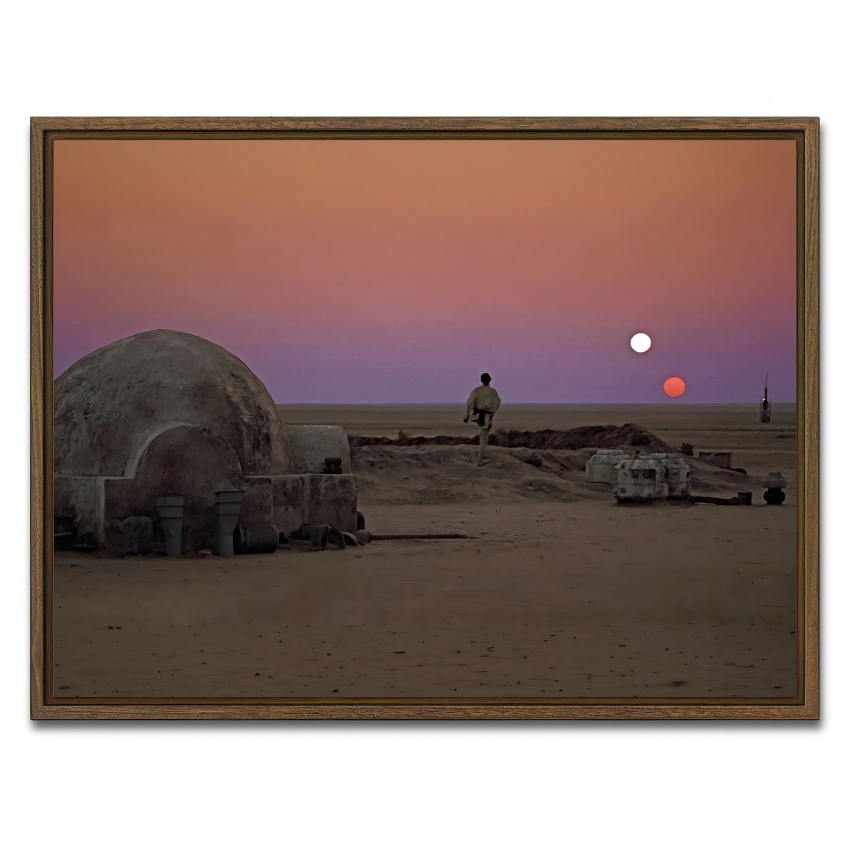 AUTO-MOCKUP WHITE | Binary Sunset | 1 Piece | Walnut Frame | group=4x3