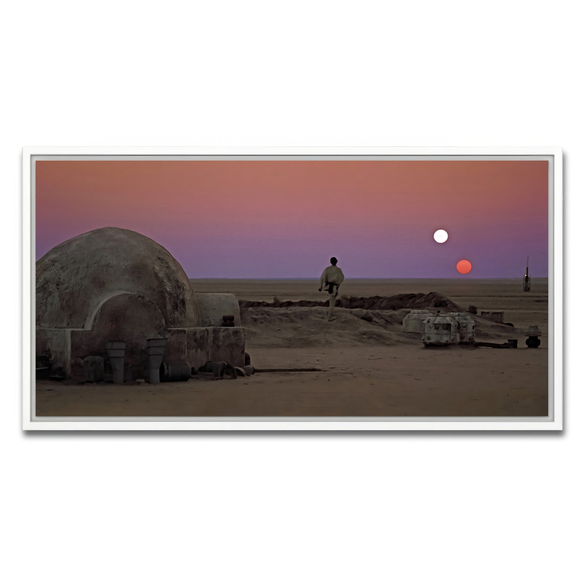 AUTO-MOCKUP WHITE | Binary Sunset | 1 Piece | White Frame | group=2x1