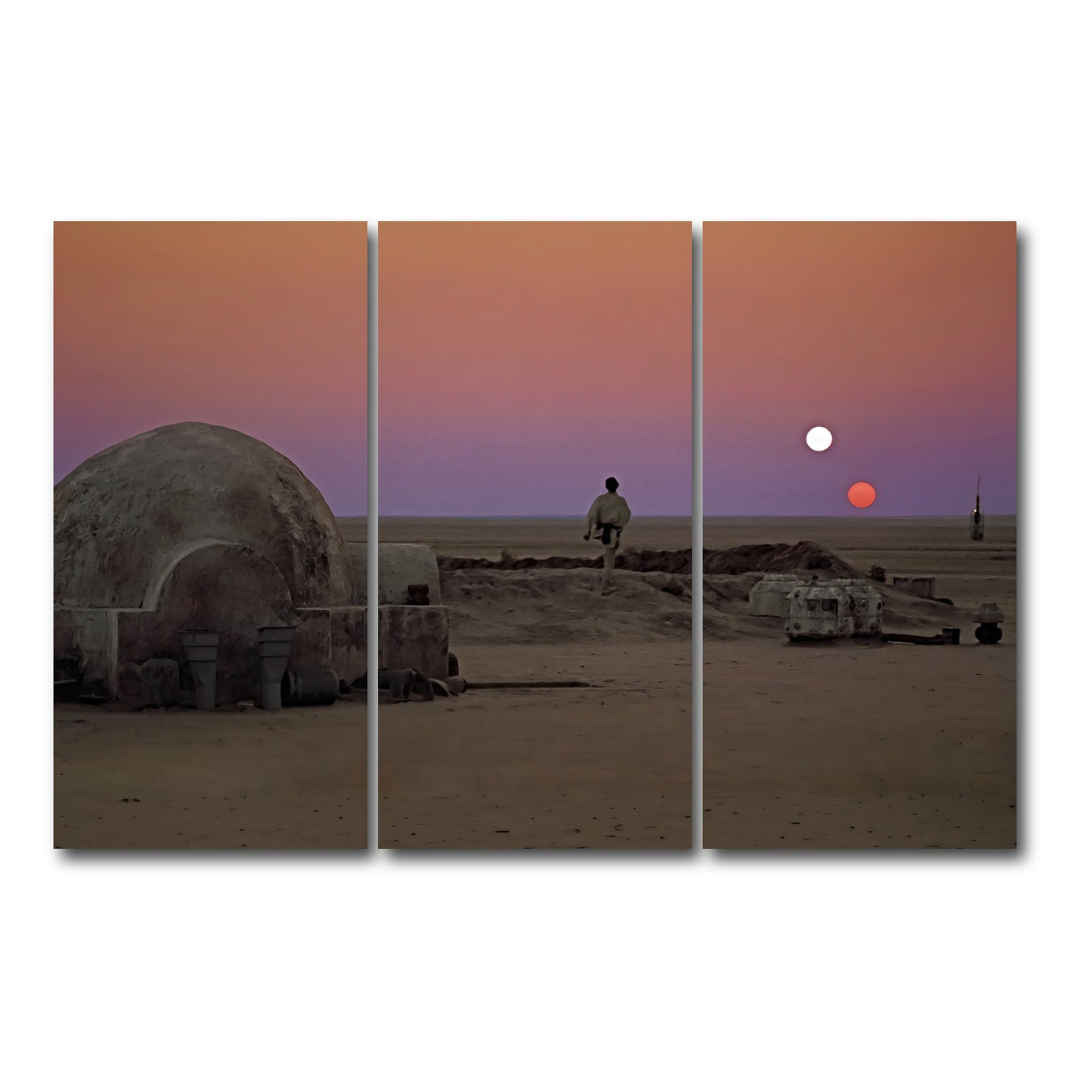AUTO-MOCKUP WHITE | Binary Sunset | 3 Piece | Gallery Wrapped | group=12x24