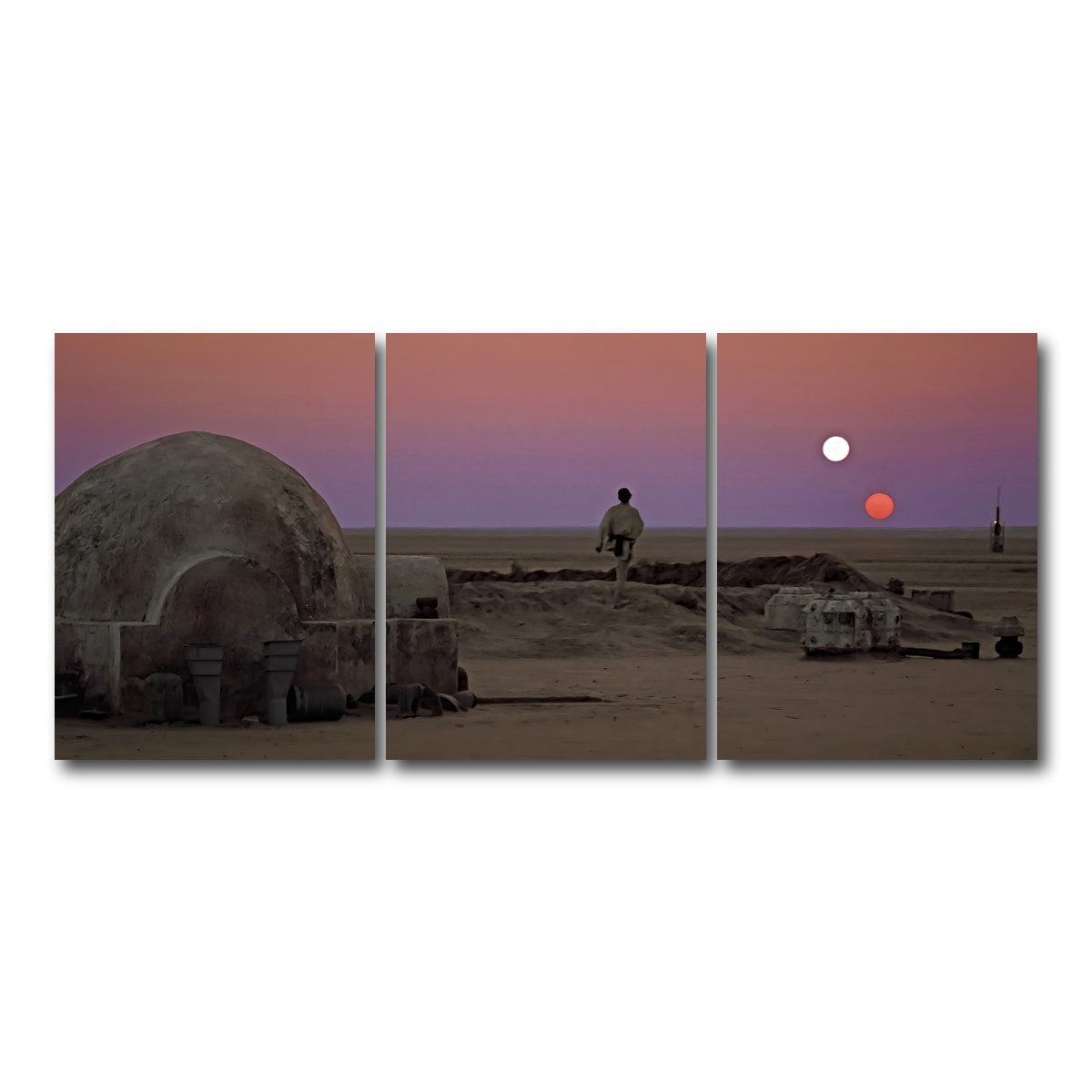 AUTO-MOCKUP WHITE | Binary Sunset | 3 Piece | Gallery Wrapped | group=18x24