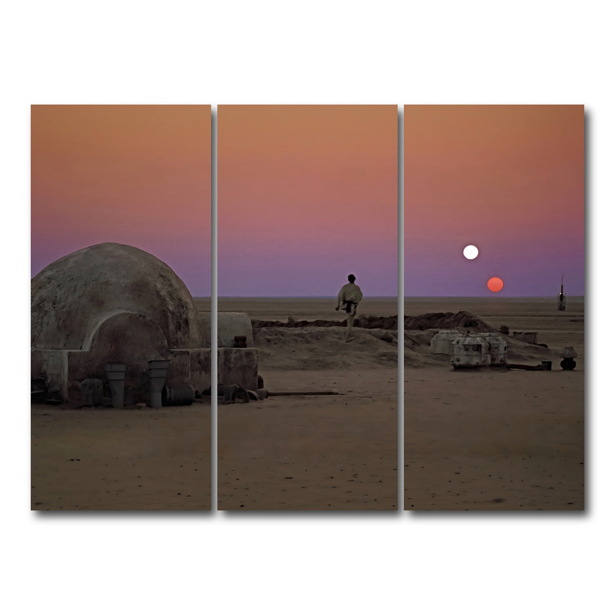 AUTO-MOCKUP WHITE | Binary Sunset | 3 Piece | Gallery Wrapped | group=8x18