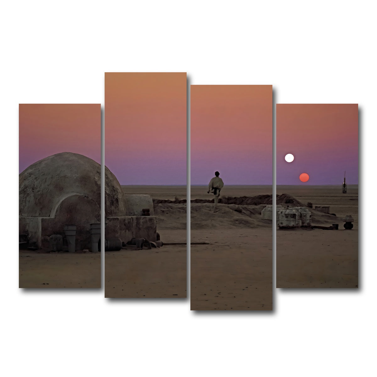 AUTO-MOCKUP WHITE | Binary Sunset | 4 Piece | Gallery Wrapped | group=4_normal