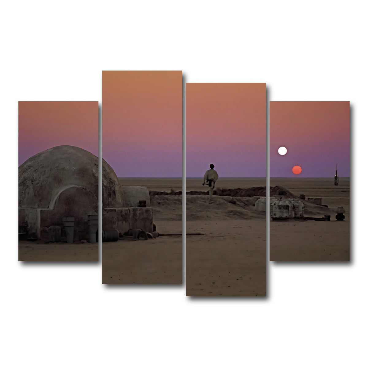 AUTO-MOCKUP WHITE | Binary Sunset | 4 Piece | Gallery Wrapped | group=4_short