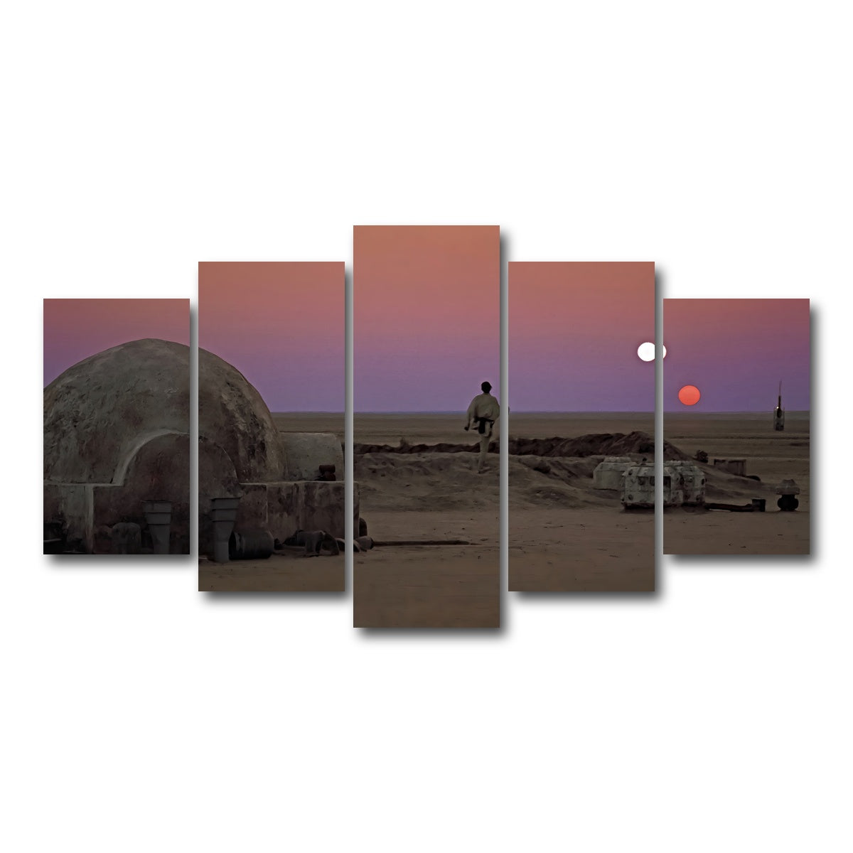 AUTO-MOCKUP WHITE | Binary Sunset | 5 Piece | Gallery Wrapped | group=5_normal