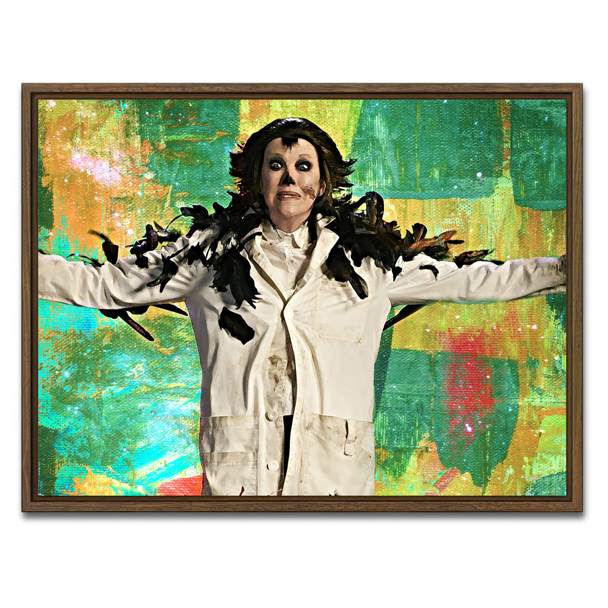 AUTO-MOCKUP WHITE | Bird Moira | 1 Piece | Walnut Framed Canvas | group=4x3