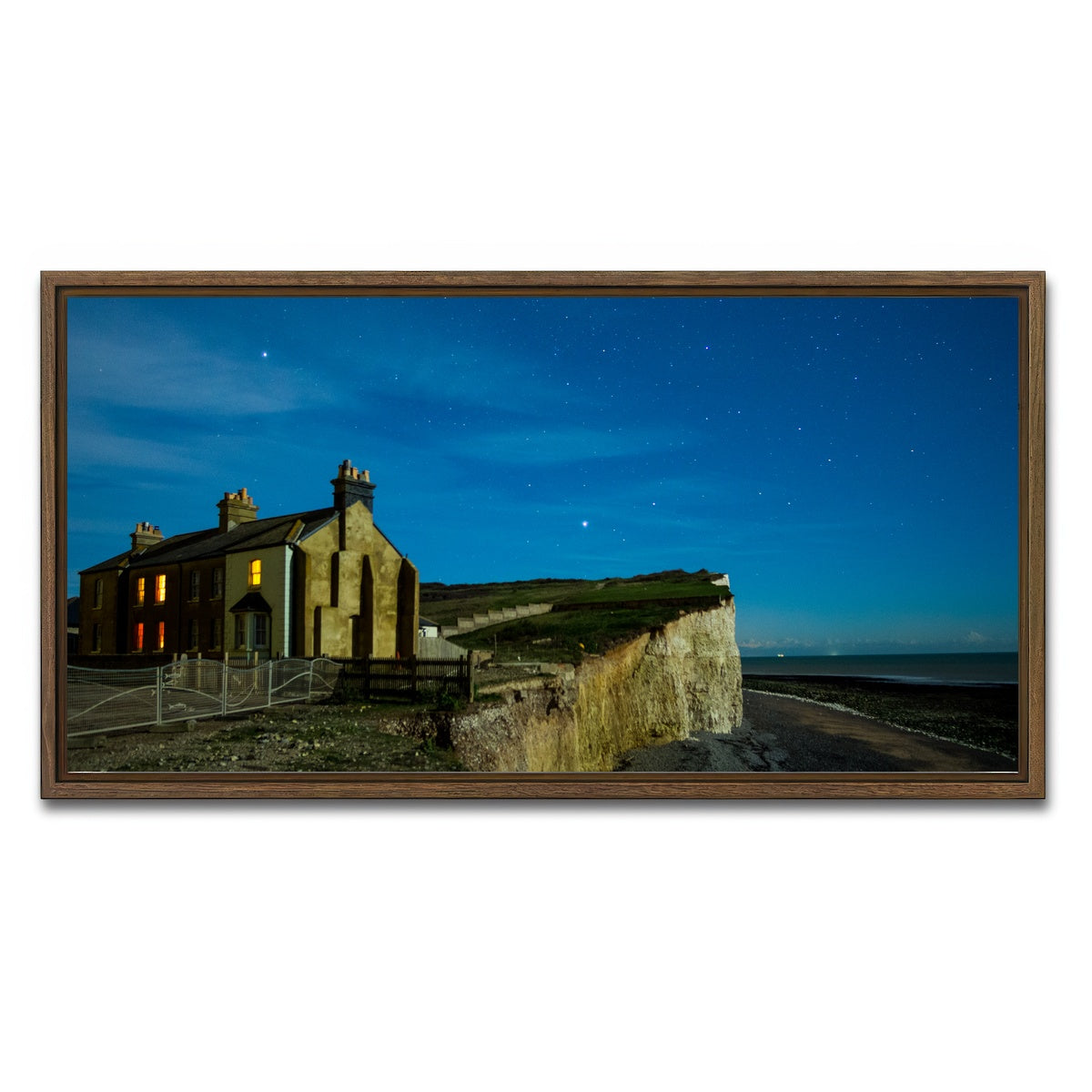 AUTO-MOCKUP WHITE | Birling Gap | 1 Piece | Walnut Framed Canvas | group=2x1