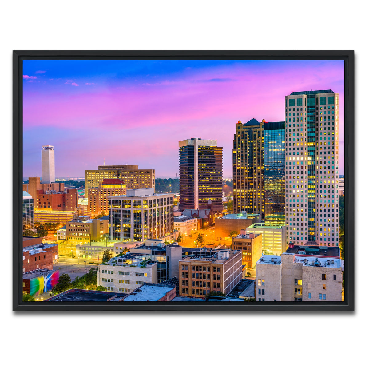 AUTO-MOCKUP WHITE | Birmingham Skyline | 1 Piece | Black Framed Canvas | group=4x3