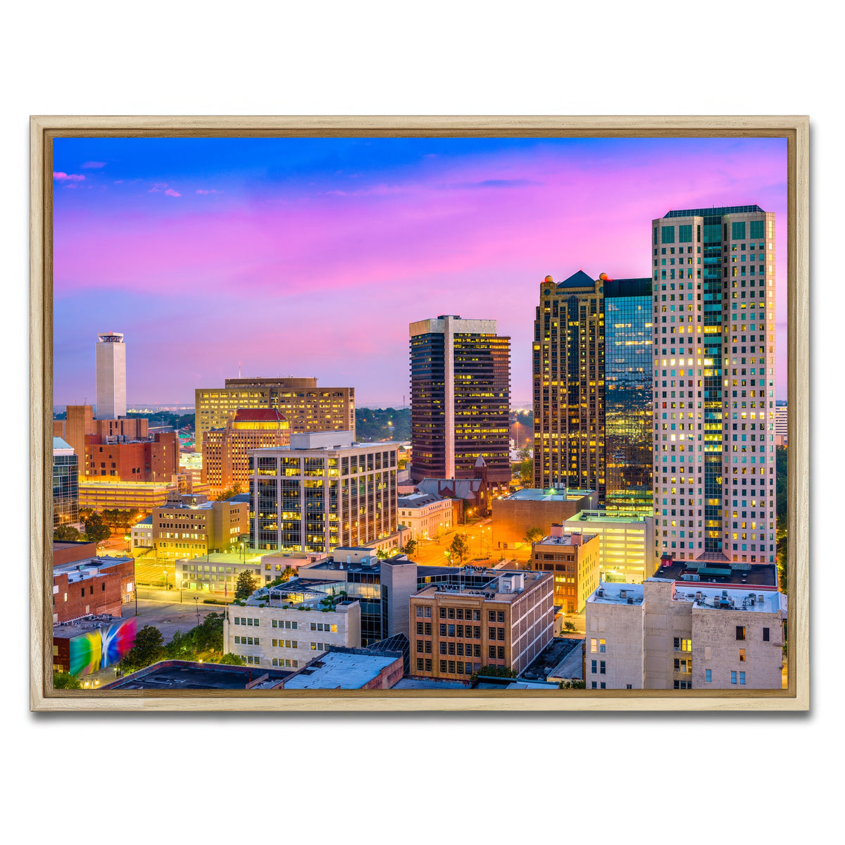 AUTO-MOCKUP WHITE | Birmingham Skyline | 1 Piece | Natural Framed Canvas | group=4x3