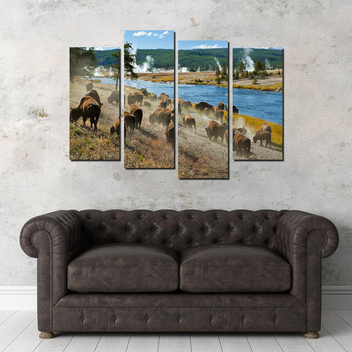 Bison Herd in Yellowstone Wall Art