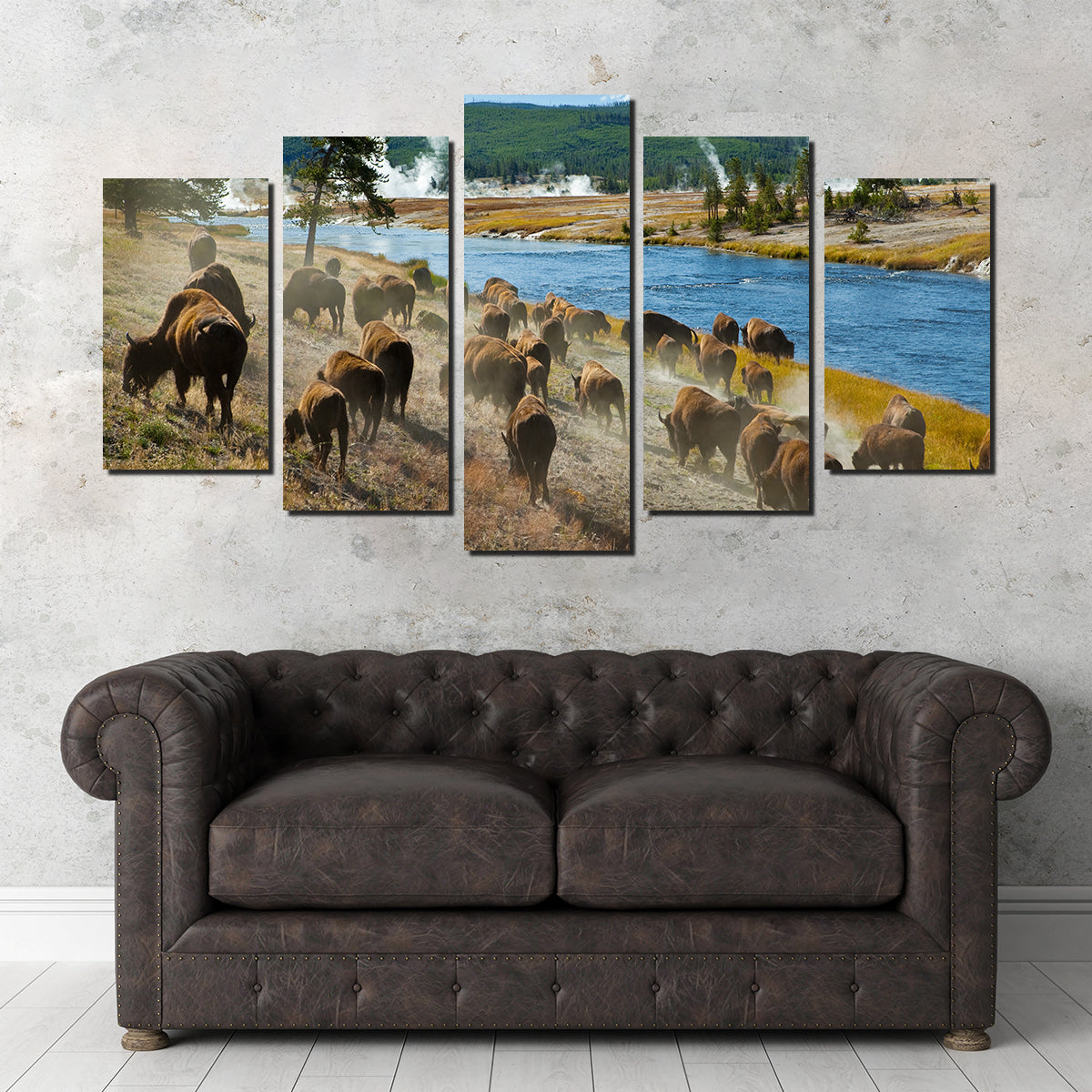 Bison Herd in Yellowstone Wall Art