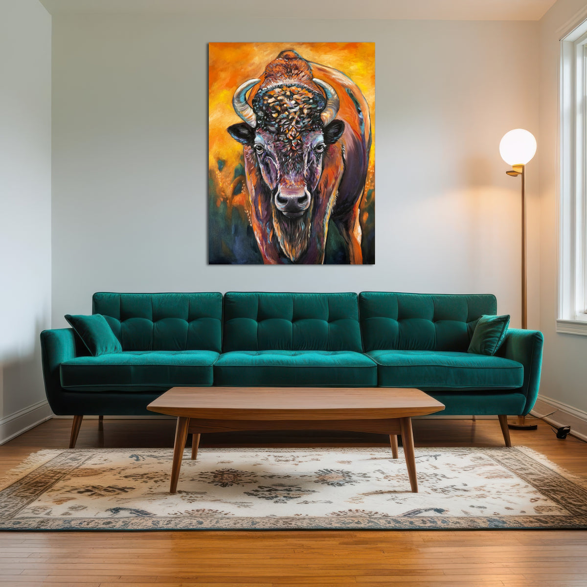AUTO-MOCKUP ROOM | Bison Oil Painting