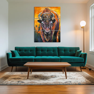 AUTO-MOCKUP ROOM | Bison Oil Painting