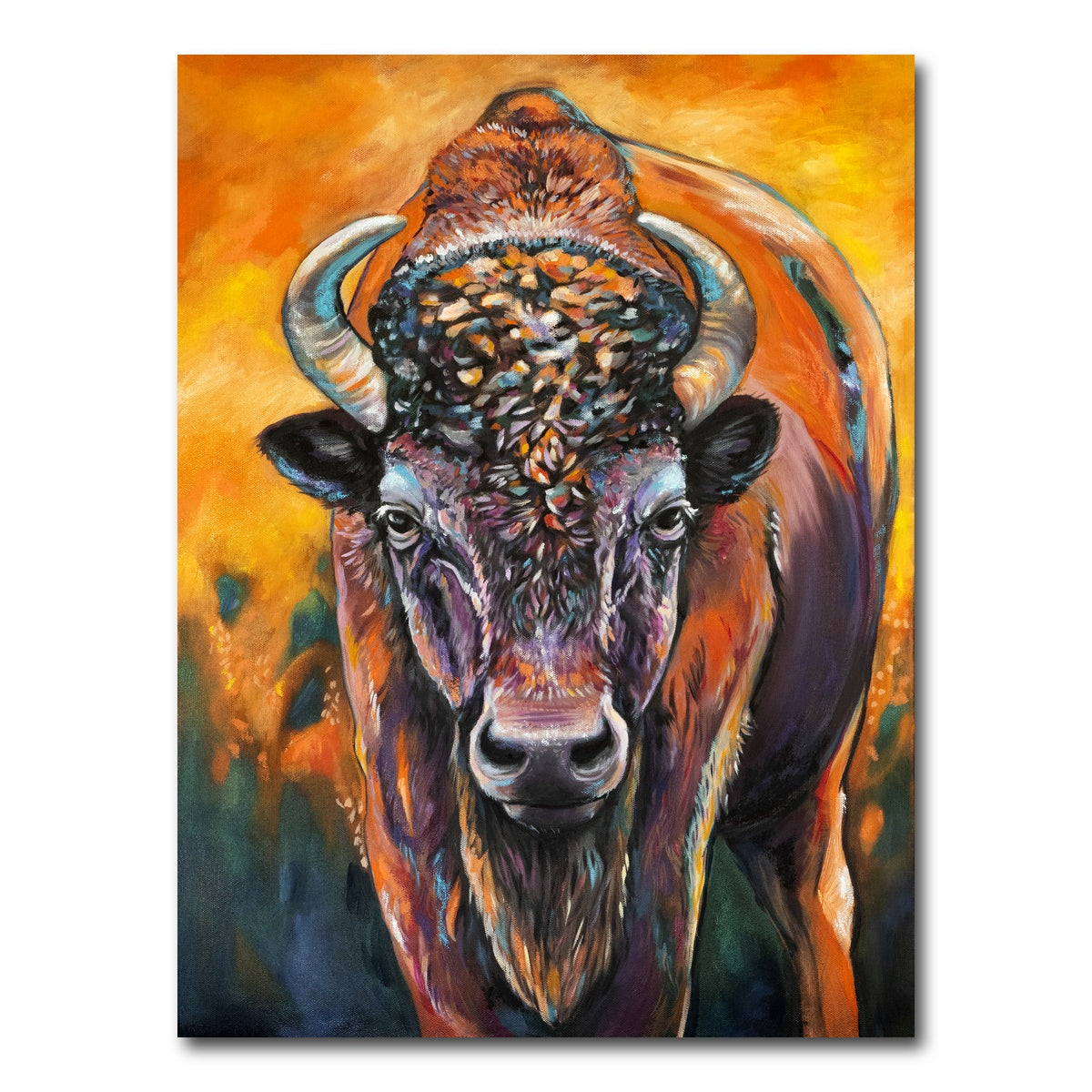 AUTO-MOCKUP WHITE | Bison Oil Painting | 1 Piece | Gallery Wrap Canvas | group=3x4