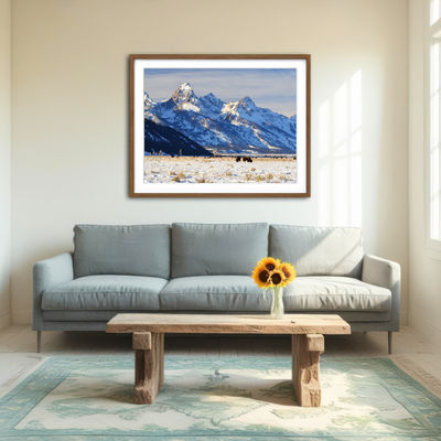 AUTO-MOCKUP ROOM | Bison Grazing - Grand Teton National Park Wall Art