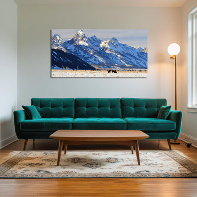 AUTO-MOCKUP ROOM | Bison grazing - Grand Teton National Park