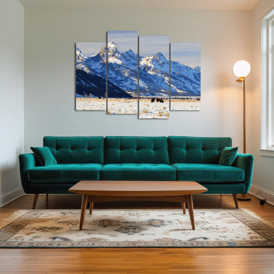 AUTO-MOCKUP ROOM | Bison grazing - Grand Teton National Park