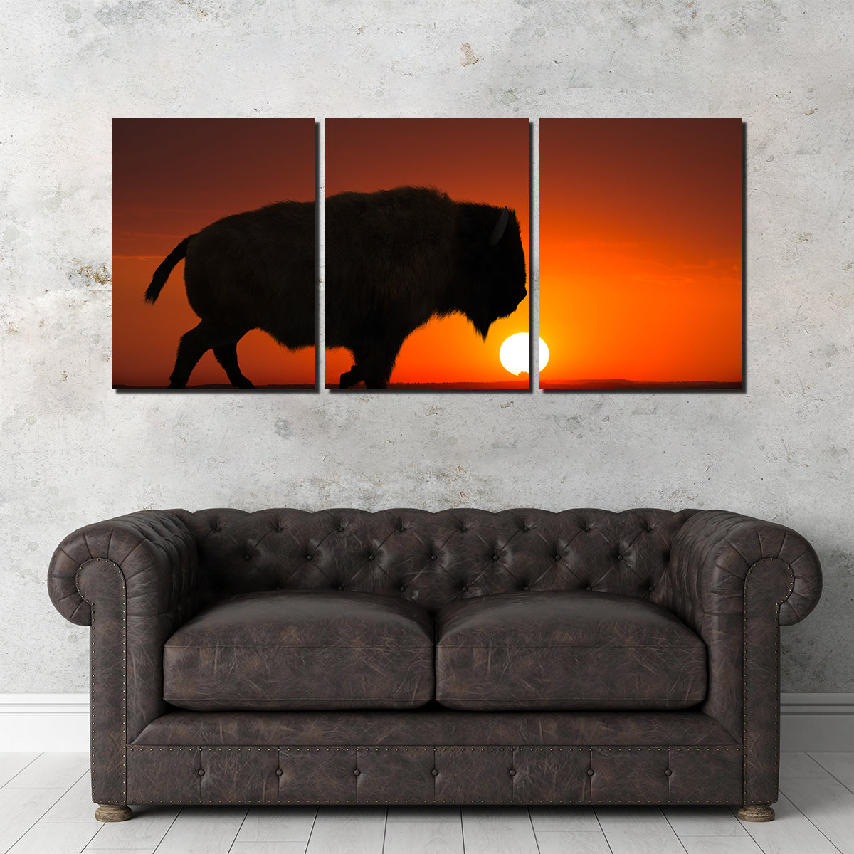 Bison at Sunset Wall Art