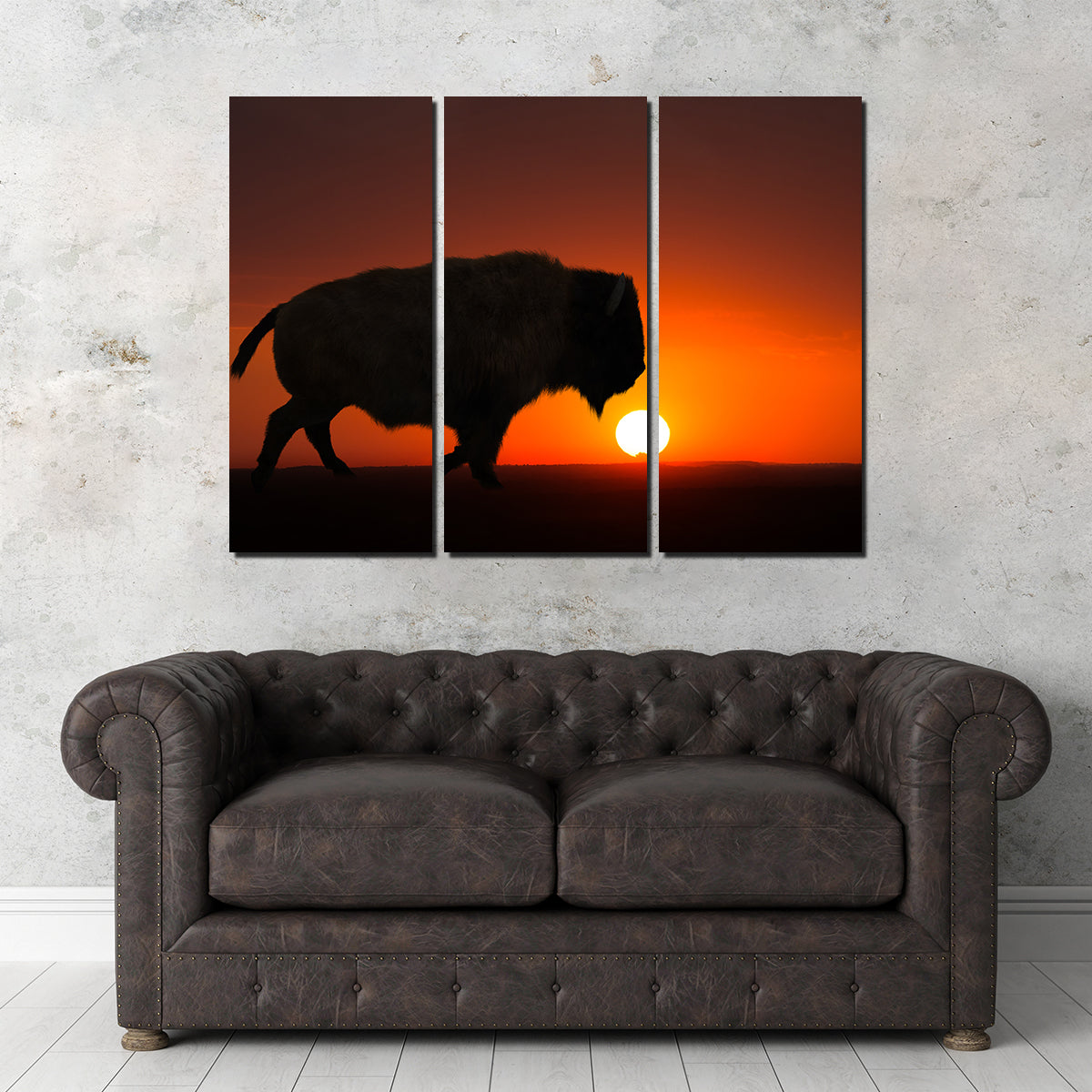 Bison at Sunset Wall Art