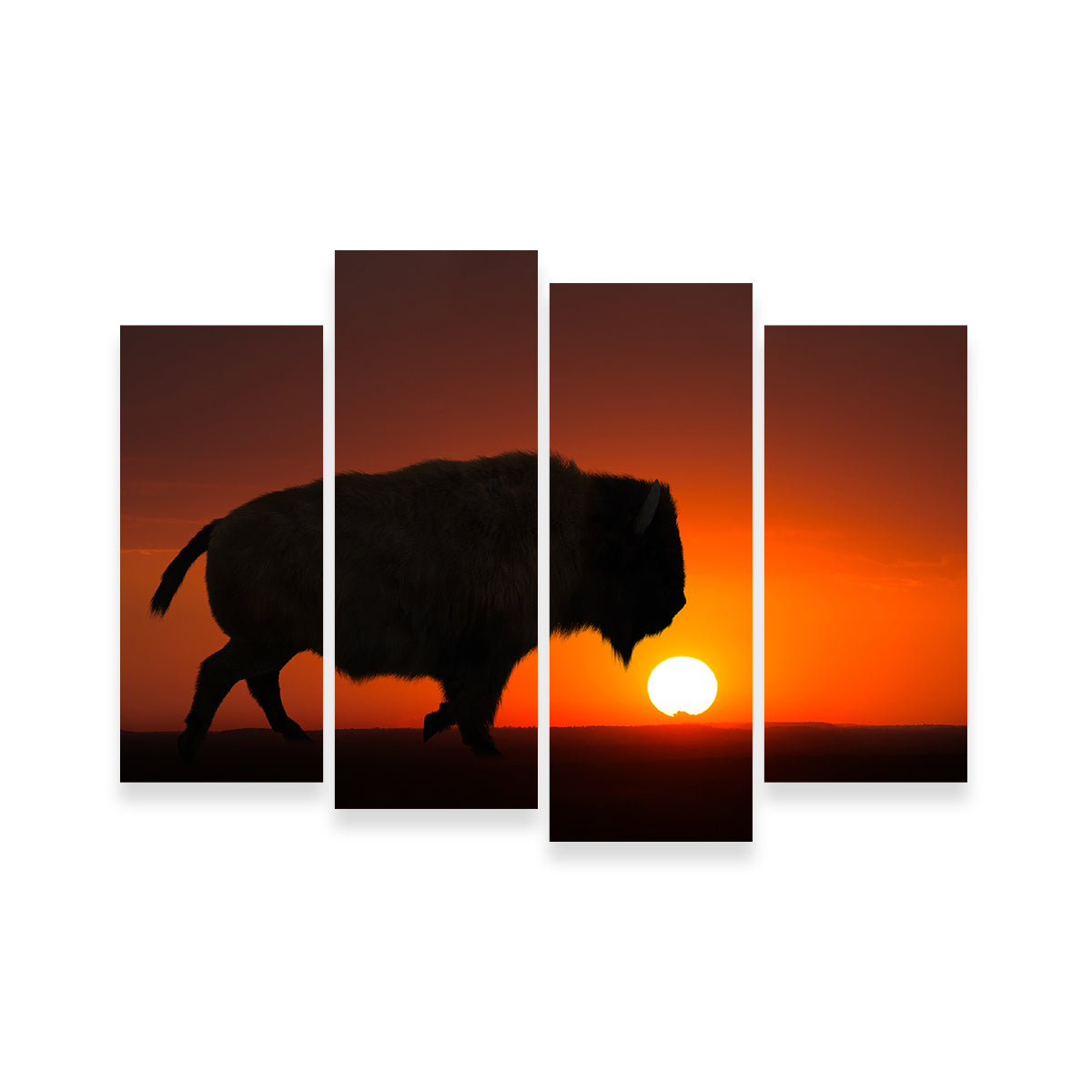 Bison at Sunset Wall Art