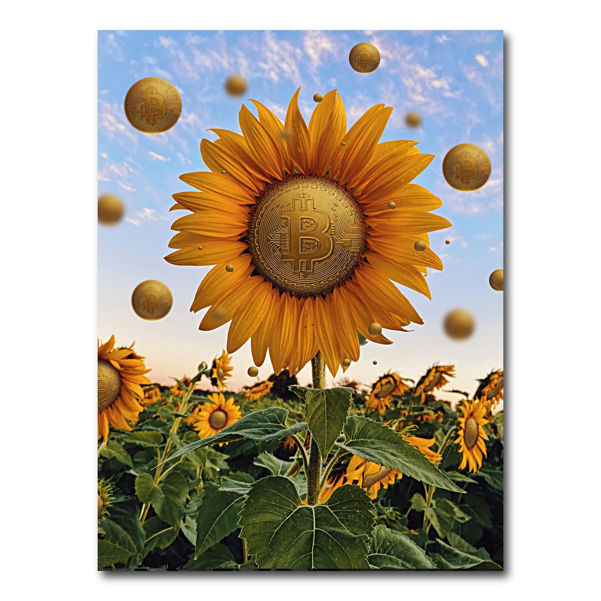 AUTO-MOCKUP WHITE | Bitcoin Flower | 1 Piece | Gallery Wrap Canvas | group=3x4