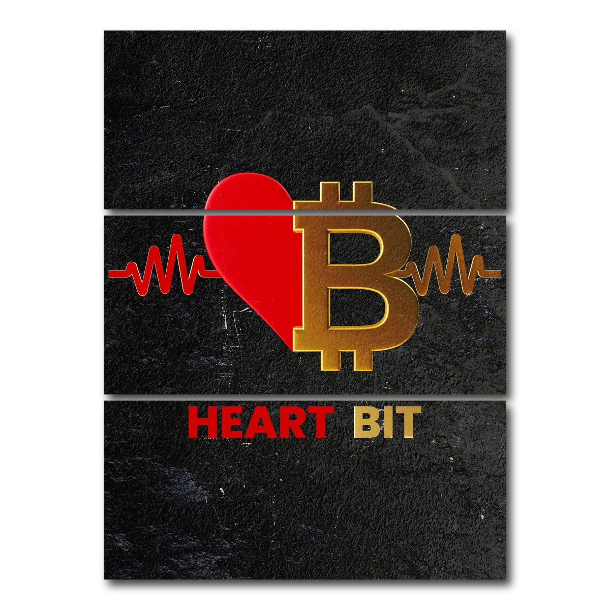 AUTO-MOCKUP WHITE | Bitcoin Heart | 3 Piece | Gallery Wrap Canvas | group=8x18_stacked