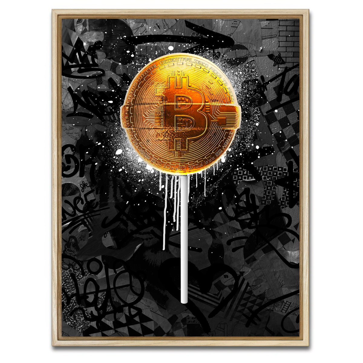 AUTO-MOCKUP WHITE | Bitpop design | 1 Piece | Natural Framed Canvas | group=3x4