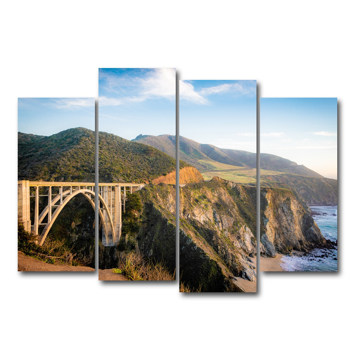 AUTO-MOCKUP WHITE | Bixby Bridge | 4 Piece | Gallery Wrap Canvas | group=4_normal