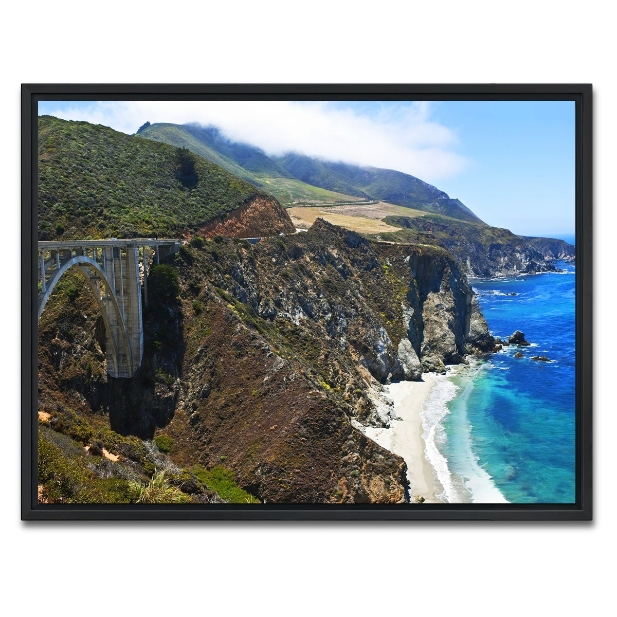 AUTO-MOCKUP WHITE | Bixby Creek Bridge | 1 Piece | Black Framed Canvas | group=4x3