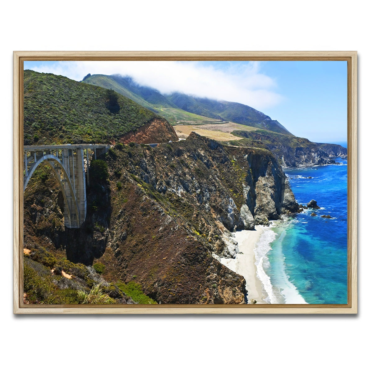 AUTO-MOCKUP WHITE | Bixby Creek Bridge | 1 Piece | Natural Framed Canvas | group=4x3