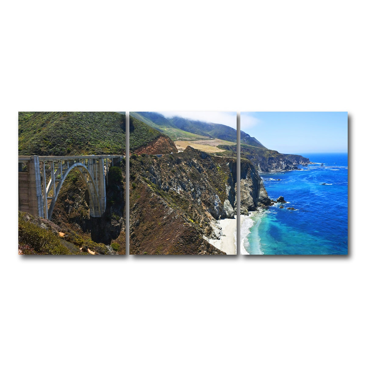 AUTO-MOCKUP WHITE | Bixby Creek Bridge | 3 Piece | Gallery Wrap Canvas | group=18x24