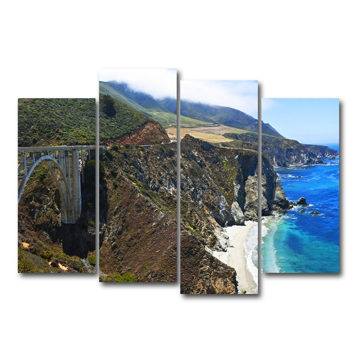 AUTO-MOCKUP WHITE | Bixby Creek Bridge | 4 Piece | Gallery Wrap Canvas | group=4_normal